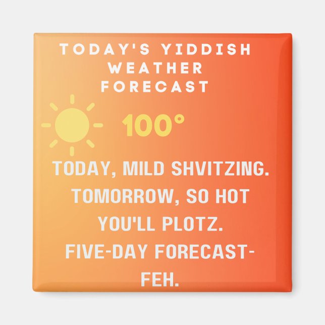 Yiddish Weather Forecast  Magnet (Front)