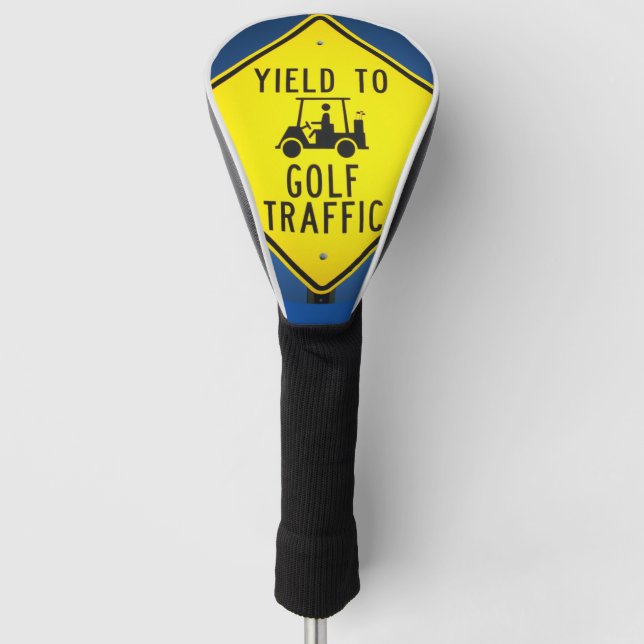 Yield to Golf Traffic Road Sign Head Cover (Front)