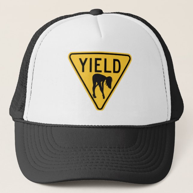 Yield To Ladies Trucker Hat (Front)