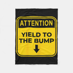 Yield To The Bump Funny Halloween Costume Pregnant Fleece Blanket