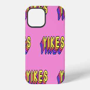 Yikes Words: Pink Vintage Wallpaper. iPhone 12 Case