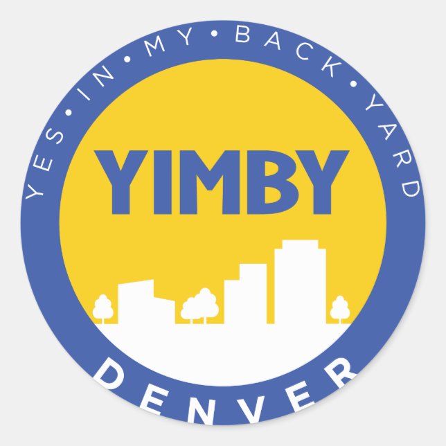 YIMBY Denver Logo Sticker (Front)