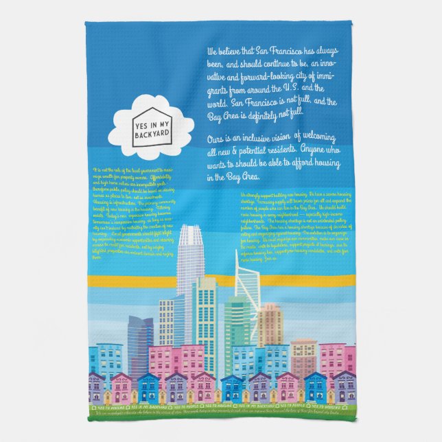 YIMBY Kitchen Towel - San Francisco Skyline (Vertical)