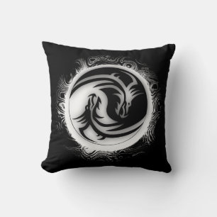Yin and Yang Asian Dragons Cushion