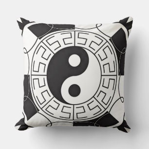 Yin and Yang Asian Symbol Throw Pillow