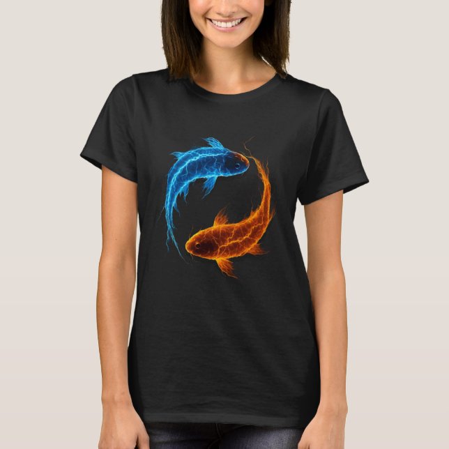 Yin and Yang - Balance - Spiritual - Japanese Koi  T-Shirt (Front)