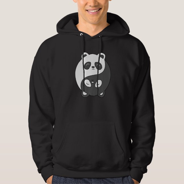 Yin and Yang Bear Predator Koala Meditation Acro H Hoodie (Front)