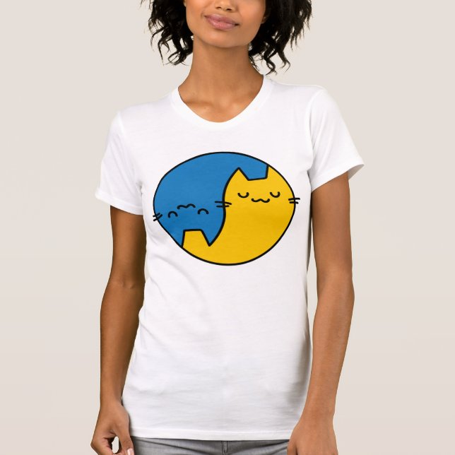 Yin and Yang Cats T-Shirt (Front)