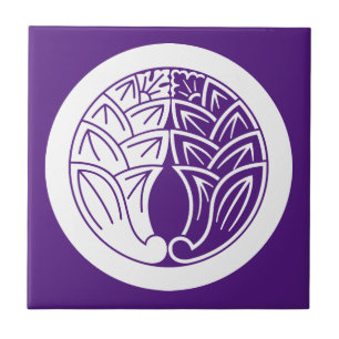 Yin and yang Embracing japanese gingers in circle Ceramic Tile