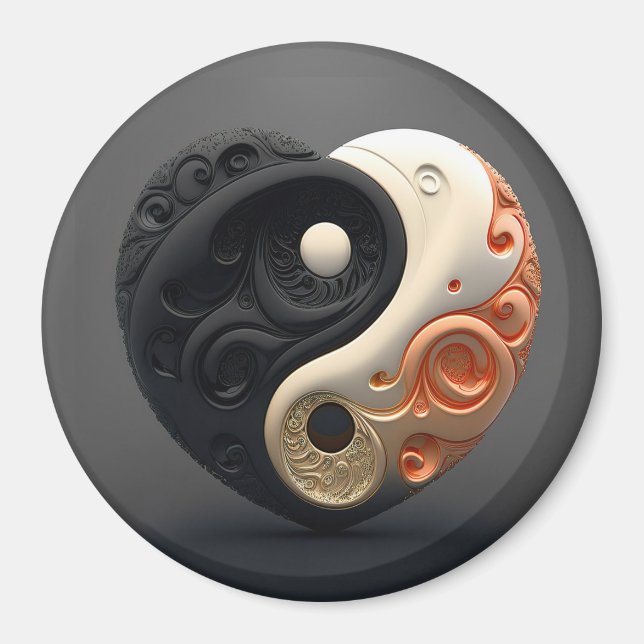 Yin and yang heart Magnet (Front)