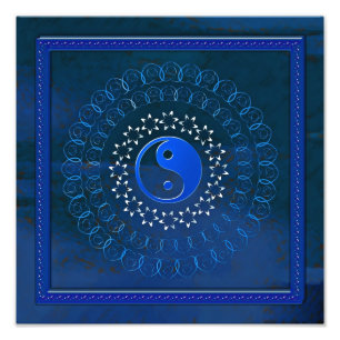 Yin and Yang in blue Photo Print