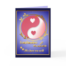 Yin and Yang in Valentine Hot Pink-Card