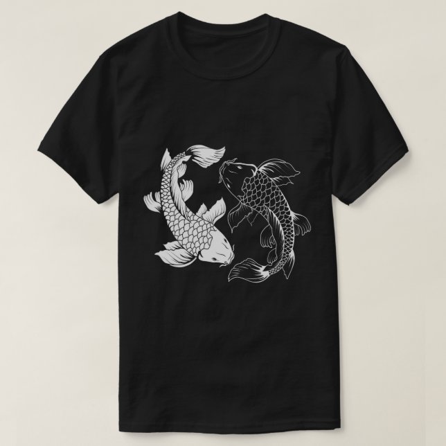 Yin And Yang Japanese Koi Fish T-Shirt (Design Front)