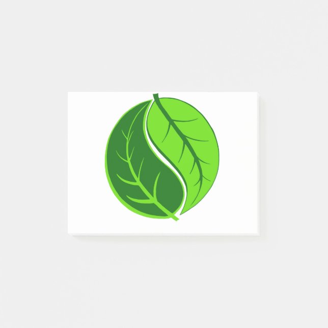 Yin and Yang Leaves Post-it Notes (Front)