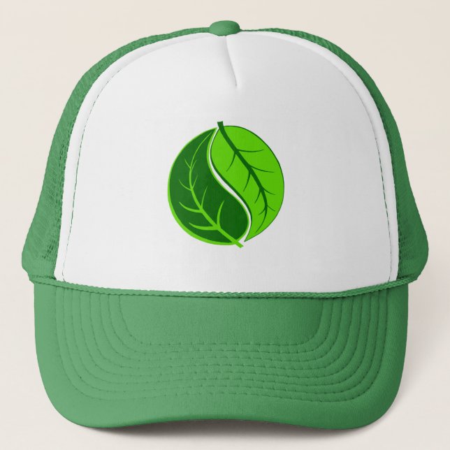 Yin and Yang Leaves Trucker Hat (Front)