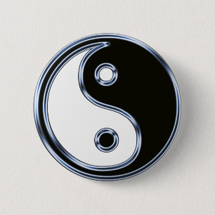 Yin and Yang Medallion 6 Cm Round Badge