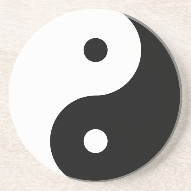 Yin and Yang Motivational Philosophical Symbol Coaster (Front)