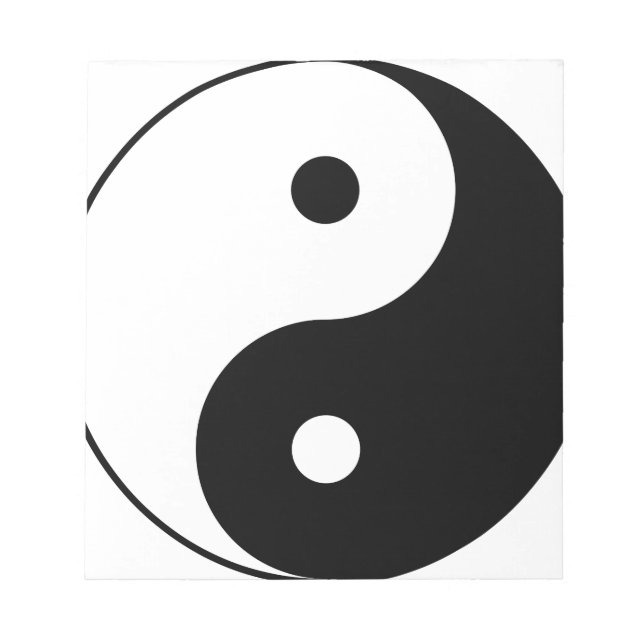 Yin and Yang Motivational Philosophical Symbol Notepad (Front)