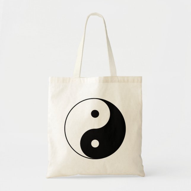 Yin and Yang Motivational Philosophical Symbol Tote Bag (Front)