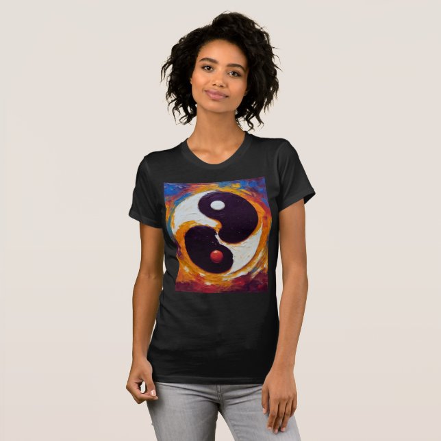 Yin and Yang oil T-Shirt (Front Full)