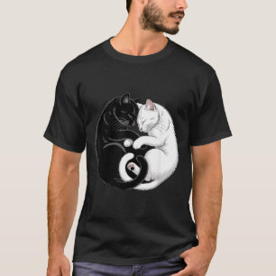 Yin And Yang Pet Cat Black White Cats T-Shirt