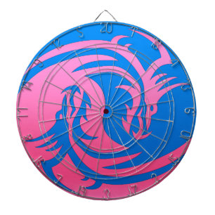 Yin and Yang pink and blue dragon Dartboard