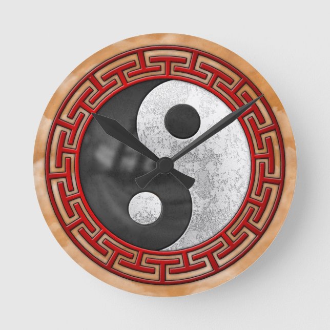 Yin and Yang Round Clock (Front)