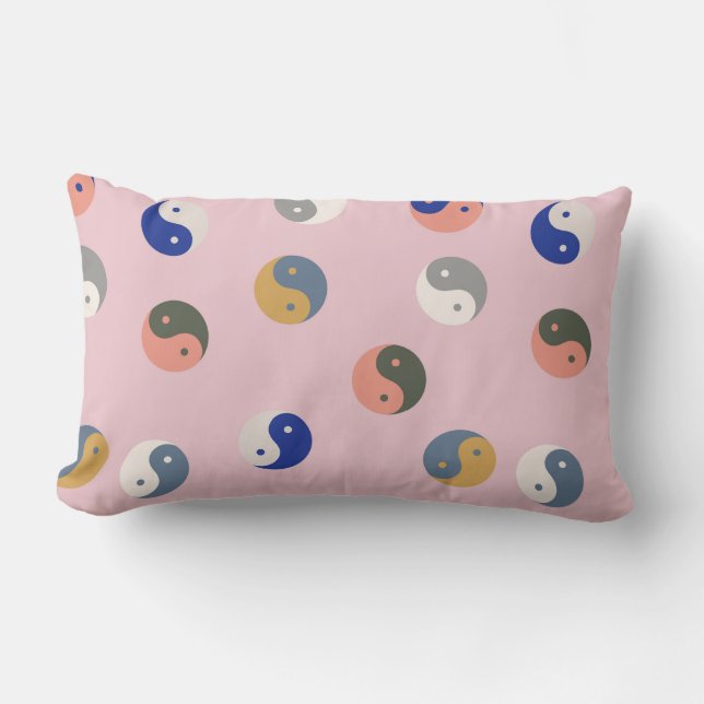 Yin and yang seamless pattern,repeatable spiritual lumbar cushion (Front)