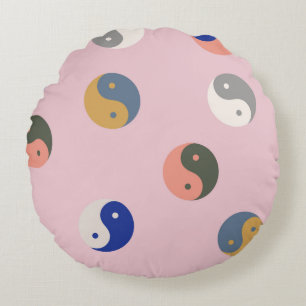 Yin and yang seamless pattern,repeatable spiritual round cushion