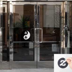 Yin and yang sign in black and white