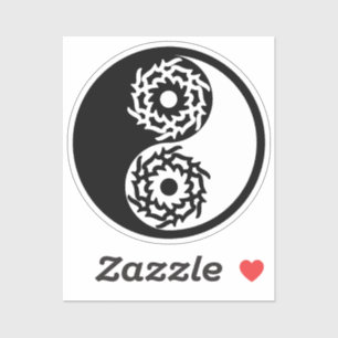 Yin and yang sign in black and white
