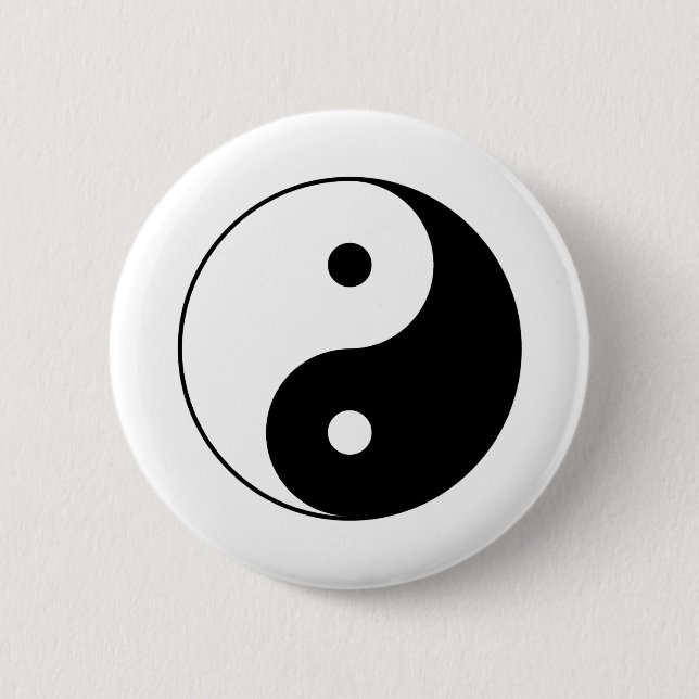 YIN AND YANG Symbol 6 Cm Round Badge (Front)