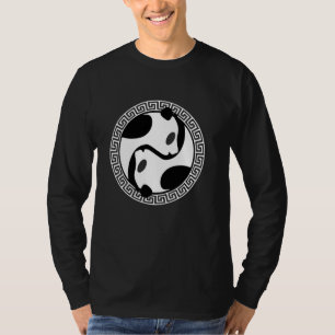 Yin and Yang Symbol Bear Panda Chinese Cosmology P T-Shirt