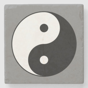 Yin and Yang Symbol (Chinese Taoist Taijitu) Stone Coaster