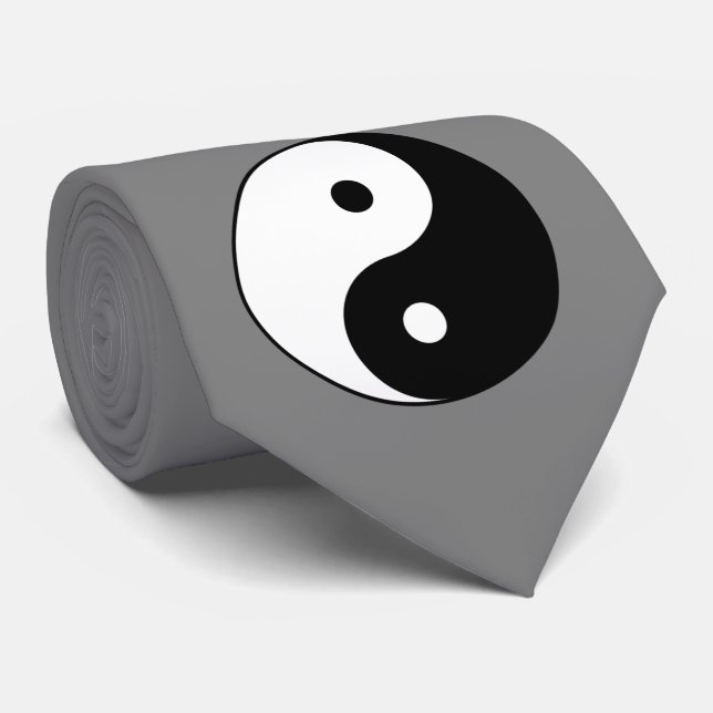 Yin and Yang Symbol (Chinese Taoist Taijitu) Tie (Rolled)