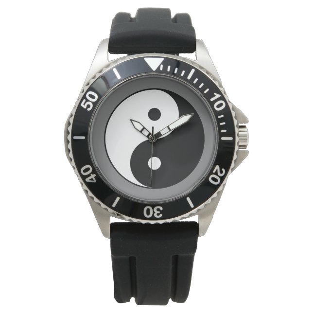 Yin and Yang Symbol (Chinese Taoist Taijitu) Watch (Front)