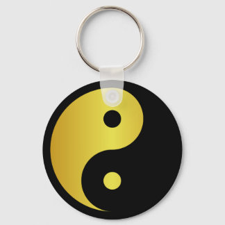 Yin and Yang symbol | Gold asian philosophy zen Key Ring