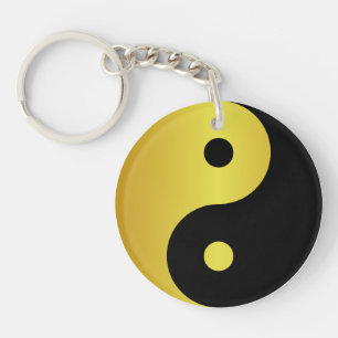Yin and Yang symbol Gold asian philosophy zen Key Ring