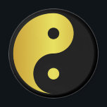 Yin and Yang symbol | Gold asian philosophy zen Magnet<br><div class="desc">Yin and Yang symbol | Gold asian philosophy zen</div>
