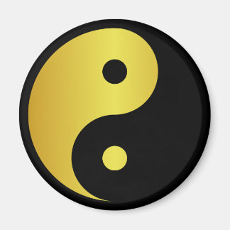 Yin and Yang symbol | Gold asian philosophy zen Magnet