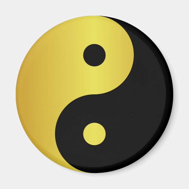 Yin and Yang symbol | Gold asian philosophy zen Magnet (Front)