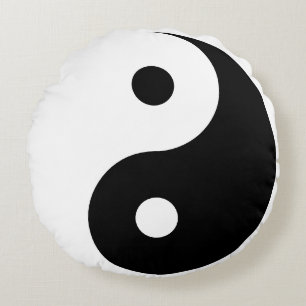 Yin And Yang Template Round Cushion