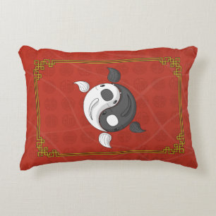 Yin and Yang the Koi Accent Pillow