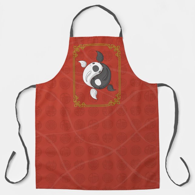 Yin and Yang the Koi All-Over Print Apron (Front)