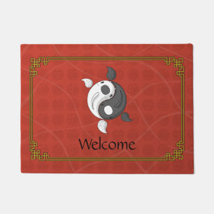 Yin and Yang the Koi Doormat