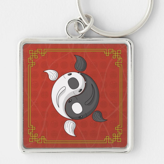 Yin and Yang the Koi Keychain (Front)