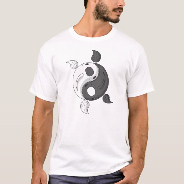 Yin and Yang the Koi Men's Light Shirt (Front)