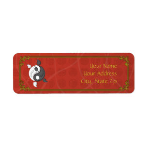 Yin and Yang the Koi Return Address Label