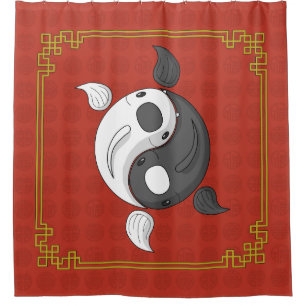 Yin and Yang the Koi Shower Curtain