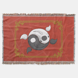 Yin and Yang the Koi Throw Blanket